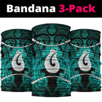Maori Matariki Hei Matau Turquoise Neck Gaiter Maori Kowhaiwhai Pattern Galaxy