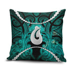 Maori Matariki Hei Matau Turquoise Pillow Cover Maori Kowhaiwhai Pattern Galaxy