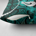 Maori Matariki Hei Matau Turquoise Pillow Cover Maori Kowhaiwhai Pattern Galaxy