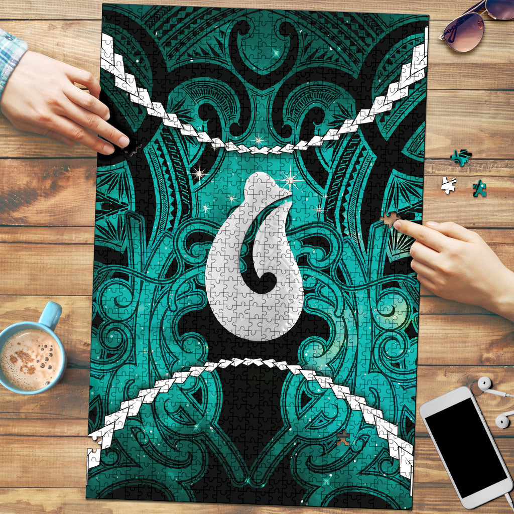 Maori Matariki Hei Matau Turquoise Puzzle Maori Kowhaiwhai Pattern Galaxy