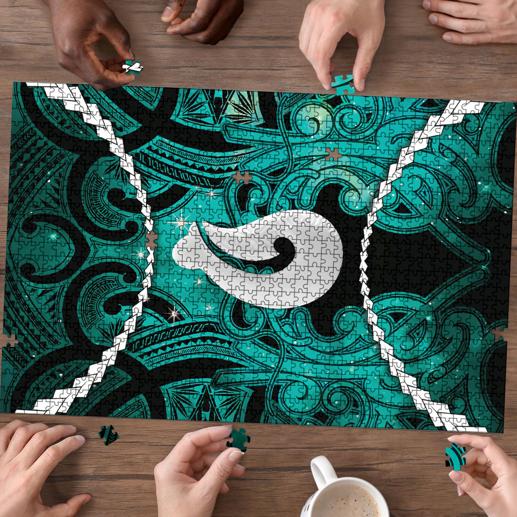 Maori Matariki Hei Matau Turquoise Puzzle Maori Kowhaiwhai Pattern Galaxy