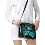 Maori Matariki Hei Matau Turquoise Shoulder Handbag Maori Kowhaiwhai Pattern Galaxy