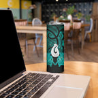 Personalised Maori Matariki Hei Matau Turquoise Skinny Tumbler Maori Kowhaiwhai Pattern Galaxy