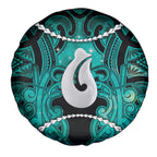 Maori Matariki Hei Matau Turquoise Spare Tire Cover Maori Kowhaiwhai Pattern Galaxy