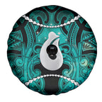 Maori Matariki Hei Matau Turquoise Spare Tire Cover Maori Kowhaiwhai Pattern Galaxy
