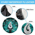 Maori Matariki Hei Matau Turquoise Spare Tire Cover Maori Kowhaiwhai Pattern Galaxy