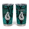 Personalised Maori Matariki Hei Matau Turquoise Tumbler Cup Maori Kowhaiwhai Pattern Galaxy