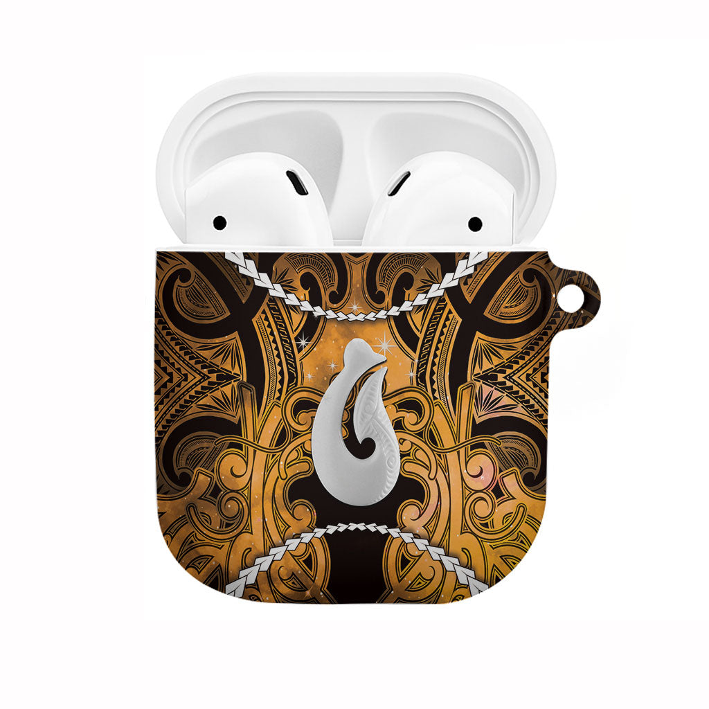Maori Matariki Hei Matau Kowhai AirPods Case Maori Kowhaiwhai Pattern Galaxy