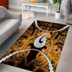 Maori Matariki Hei Matau Kowhai Area Rug Maori Kowhaiwhai Pattern Galaxy