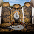 Maori Matariki Hei Matau Kowhai Back Car Seat Cover Maori Kowhaiwhai Pattern Galaxy