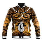 Personalised Maori Matariki Hei Matau Kowhai Baseball Jacket Maori Kowhaiwhai Pattern Galaxy