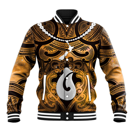 Personalised Maori Matariki Hei Matau Kowhai Baseball Jacket Maori Kowhaiwhai Pattern Galaxy