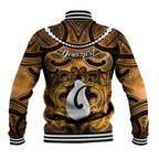 Personalised Maori Matariki Hei Matau Kowhai Baseball Jacket Maori Kowhaiwhai Pattern Galaxy