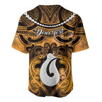 Personalised Maori Matariki Hei Matau Kowhai Baseball Jersey Maori Kowhaiwhai Pattern Galaxy