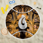 Maori Matariki Hei Matau Kowhai Beach Blanket Maori Kowhaiwhai Pattern Galaxy