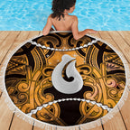 Maori Matariki Hei Matau Kowhai Beach Blanket Maori Kowhaiwhai Pattern Galaxy