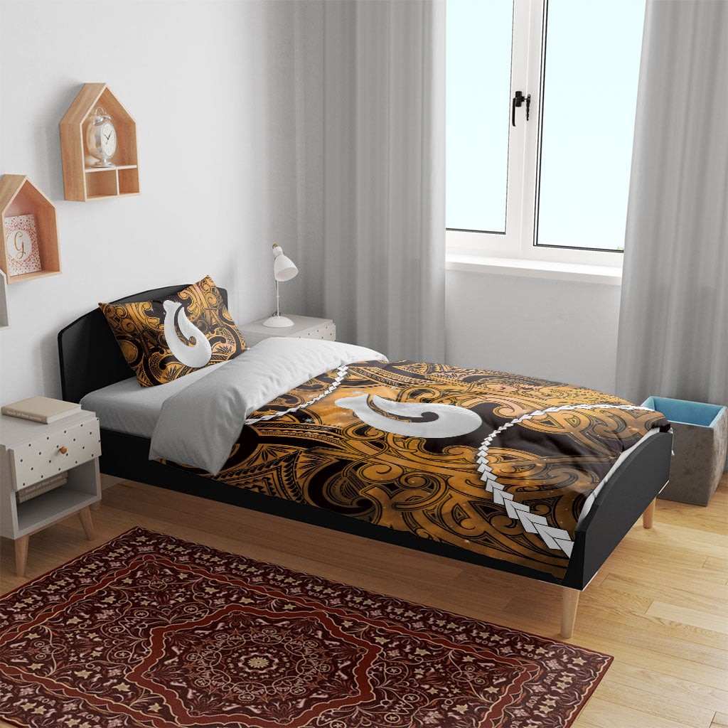 Maori Matariki Hei Matau Kowhai Bedding Set Maori Kowhaiwhai Pattern Galaxy
