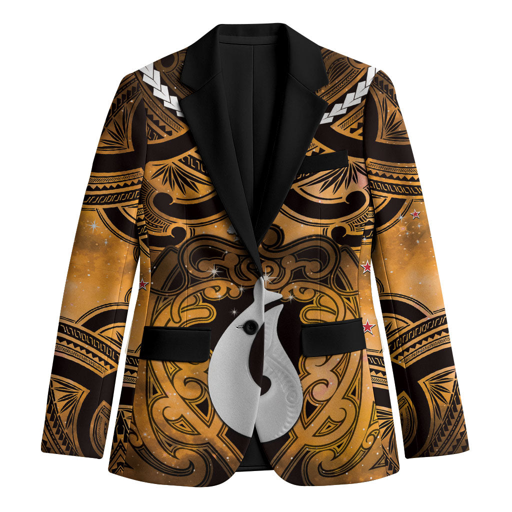 Personalised Maori Matariki Hei Matau Kowhai Blazer Maori Kowhaiwhai Pattern Galaxy