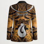 Personalised Maori Matariki Hei Matau Kowhai Blazer Maori Kowhaiwhai Pattern Galaxy