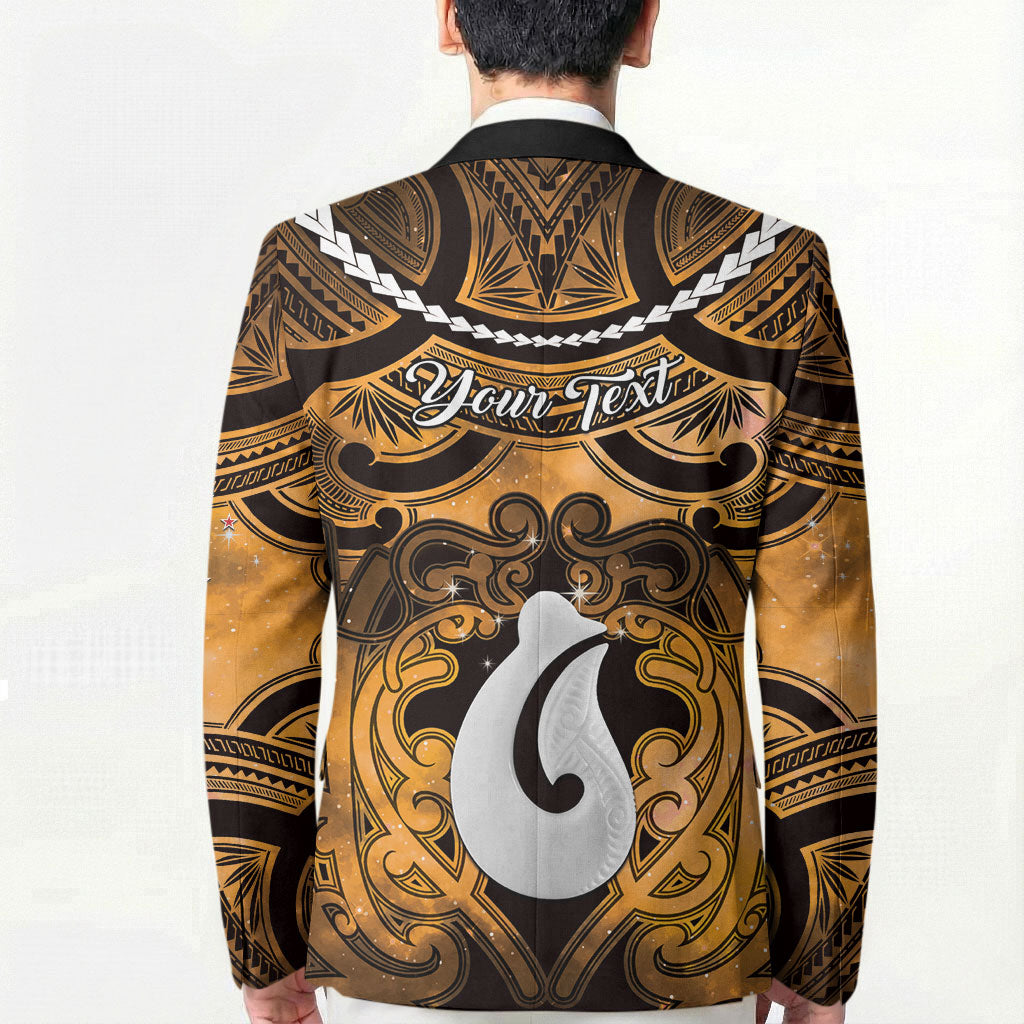 Personalised Maori Matariki Hei Matau Kowhai Blazer Maori Kowhaiwhai Pattern Galaxy