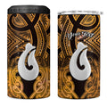Personalised Maori Matariki Hei Matau Kowhai 4 in 1 Can Cooler Tumbler Maori Kowhaiwhai Pattern Galaxy