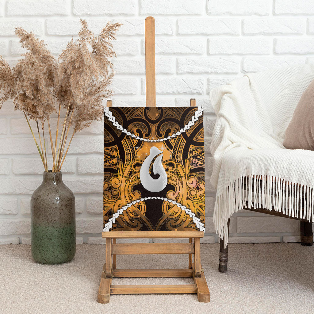 Maori Matariki Hei Matau Kowhai Canvas Wall Art Maori Kowhaiwhai Pattern Galaxy