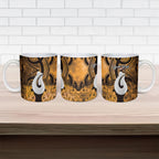Personalised Maori Matariki Hei Matau Kowhai Ceramic Mug Maori Kowhaiwhai Pattern Galaxy