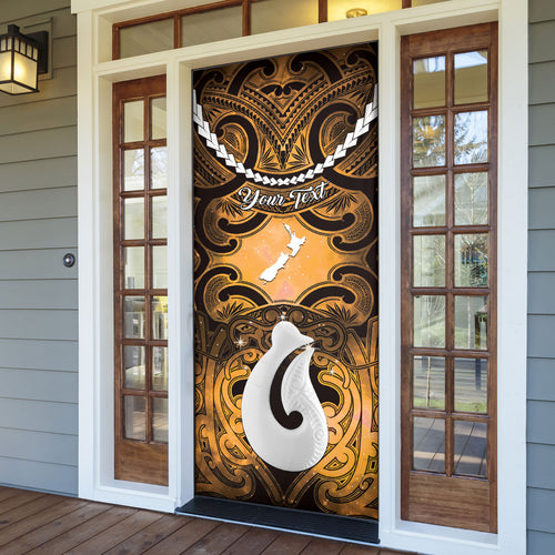Personalised Maori Matariki Hei Matau Kowhai Door Cover Maori Kowhaiwhai Pattern Galaxy