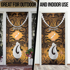 Personalised Maori Matariki Hei Matau Kowhai Door Cover Maori Kowhaiwhai Pattern Galaxy