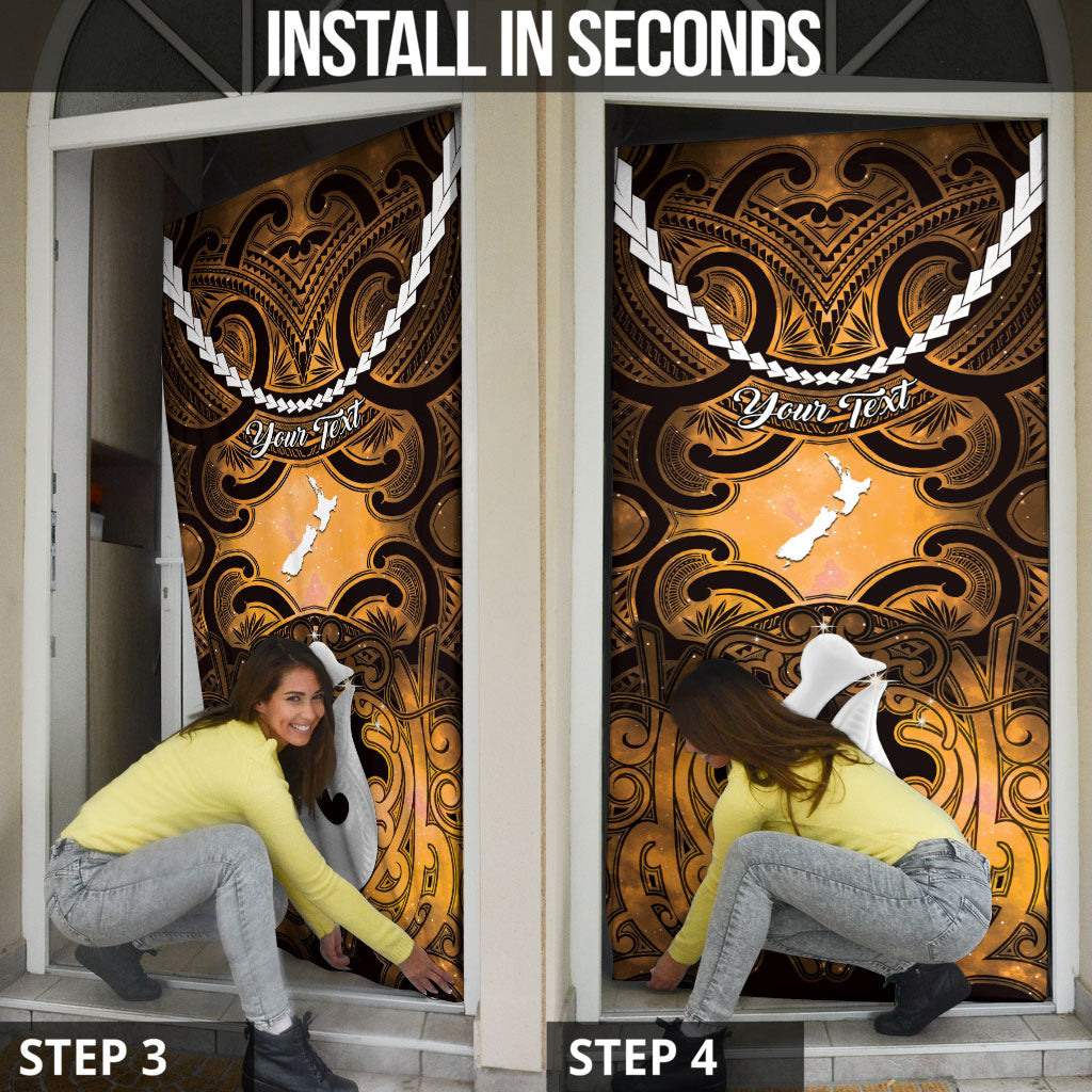Personalised Maori Matariki Hei Matau Kowhai Door Cover Maori Kowhaiwhai Pattern Galaxy
