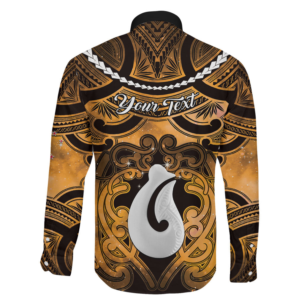 Personalised Maori Matariki Hei Matau Kowhai Family Matching Summer Maxi Dress and Hawaiian Shirt Maori Kowhaiwhai Pattern Galaxy