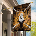 Maori Matariki Hei Matau Kowhai Garden Flag Maori Kowhaiwhai Pattern Galaxy