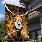 Maori Matariki Hei Matau Kowhai Garden Flag Maori Kowhaiwhai Pattern Galaxy