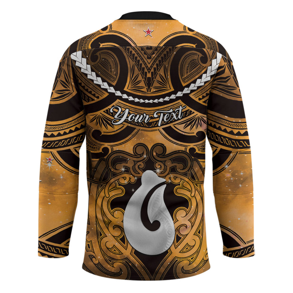 Personalised Maori Matariki Hei Matau Kowhai Hockey Jersey Maori Kowhaiwhai Pattern Galaxy