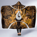 Maori Matariki Hei Matau Kowhai Hooded Blanket Maori Kowhaiwhai Pattern Galaxy