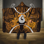 Maori Matariki Hei Matau Kowhai Hooded Blanket Maori Kowhaiwhai Pattern Galaxy