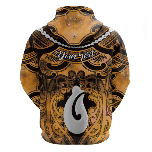 Personalised Maori Matariki Hei Matau Kowhai Hoodie Maori Kowhaiwhai Pattern Galaxy