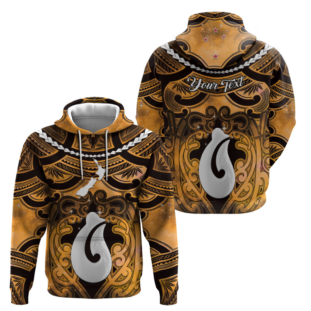 Personalised Maori Matariki Hei Matau Kowhai Hoodie Maori Kowhaiwhai Pattern Galaxy