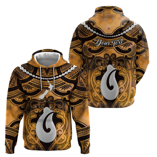 Personalised Maori Matariki Hei Matau Kowhai Hoodie Maori Kowhaiwhai Pattern Galaxy