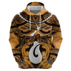 Personalised Maori Matariki Hei Matau Kowhai Hoodie Maori Kowhaiwhai Pattern Galaxy