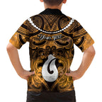 Personalised Maori Matariki Hei Matau Kowhai Kid Hawaiian Shirt Maori Kowhaiwhai Pattern Galaxy