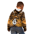 Personalised Maori Matariki Hei Matau Kowhai Kid Hoodie Maori Kowhaiwhai Pattern Galaxy
