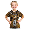Personalised Maori Matariki Hei Matau Kowhai Kid T Shirt Maori Kowhaiwhai Pattern Galaxy