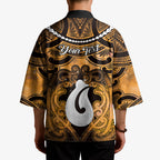 Personalised Maori Matariki Hei Matau Kowhai Kimono Maori Kowhaiwhai Pattern Galaxy