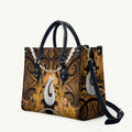 Maori Matariki Hei Matau Kowhai Leather Bag Maori Kowhaiwhai Pattern Galaxy