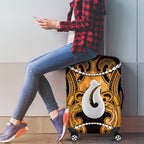 Maori Matariki Hei Matau Kowhai Luggage Cover Maori Kowhaiwhai Pattern Galaxy
