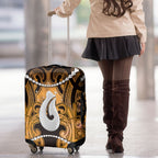 Maori Matariki Hei Matau Kowhai Luggage Cover Maori Kowhaiwhai Pattern Galaxy
