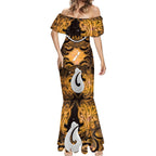 Personalised Maori Matariki Hei Matau Kowhai Mermaid Dress Maori Kowhaiwhai Pattern Galaxy