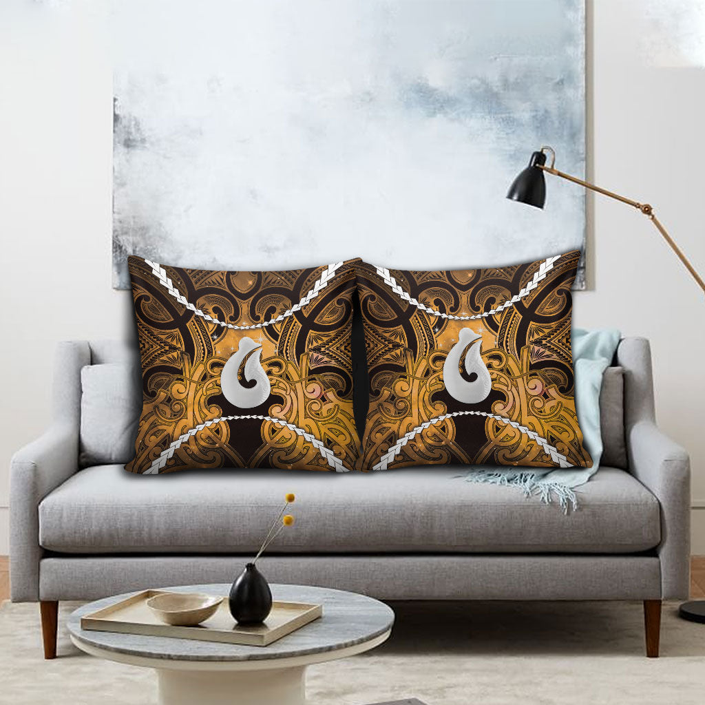 Maori Matariki Hei Matau Kowhai Pillow Cover Maori Kowhaiwhai Pattern Galaxy