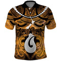Personalised Maori Matariki Hei Matau Kowhai Polo Shirt Maori Kowhaiwhai Pattern Galaxy
